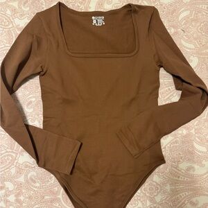 Brown Long Sleeve Bodysuit